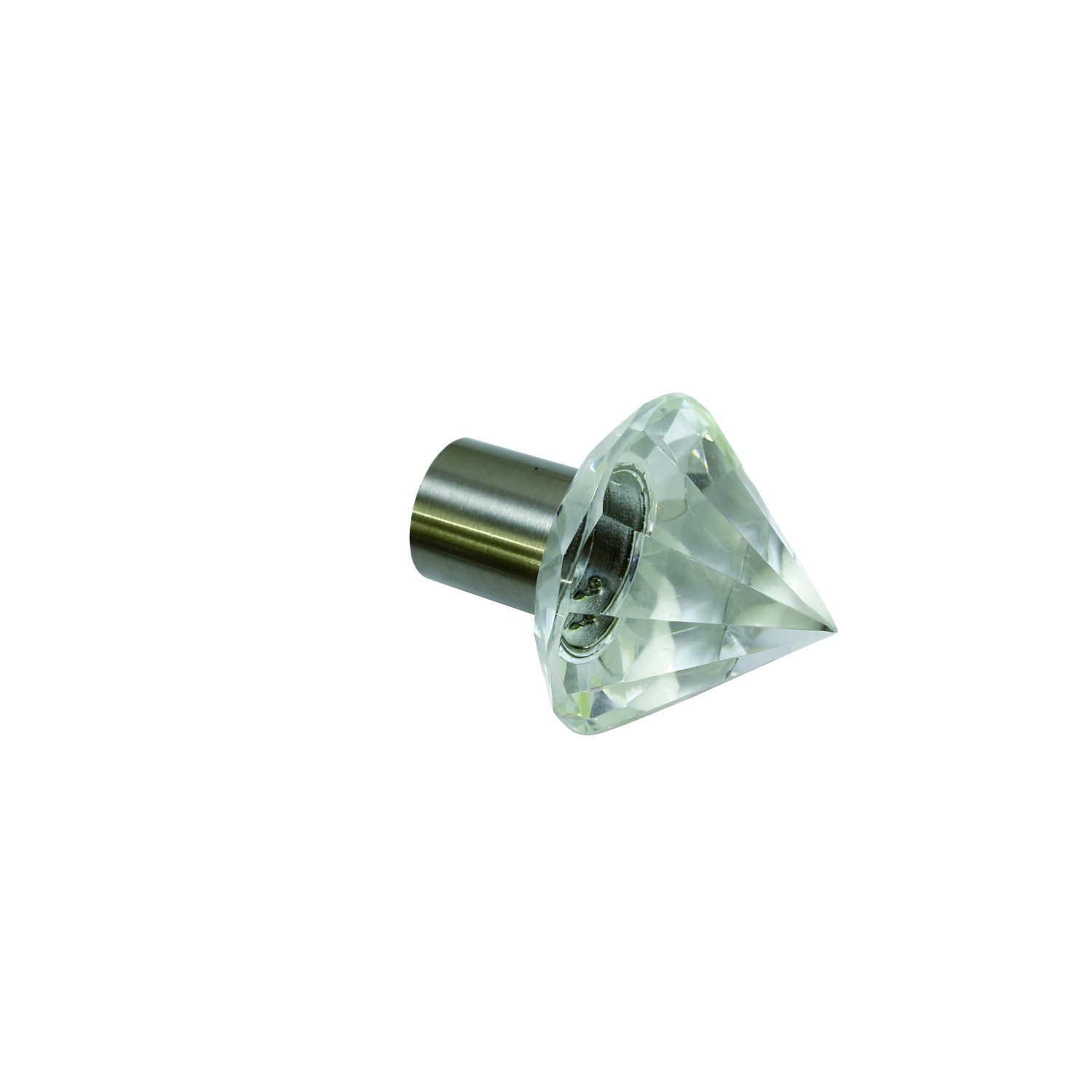Gardinia Endknopf Chicago Facette Spitze Edelstahloptik 2-er Pack
