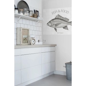 ESTAhome Wandtattoo Fisch Schwarz (145x97cm) in Küche, selbstklebend.