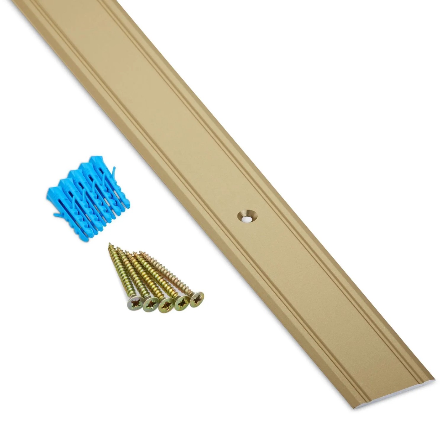 SOTECH Übergangsprofil Cross 1000 x 30 x 2 mm Gelocht Aus Aluminium Messing Eloxiert inkl. Schrauben