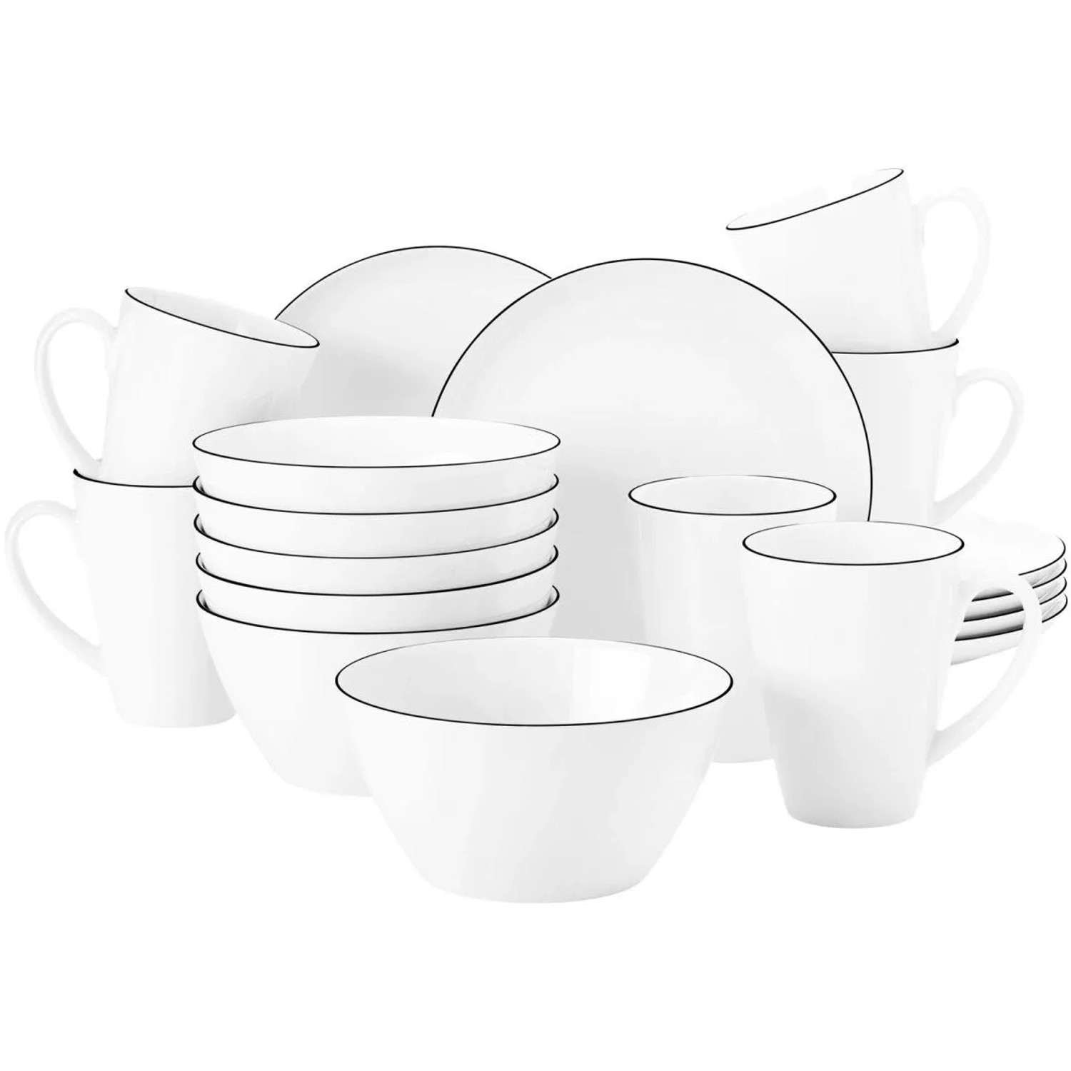 Seltmann Weiden Lido Black Line Frühstücks-Set 18-teilig