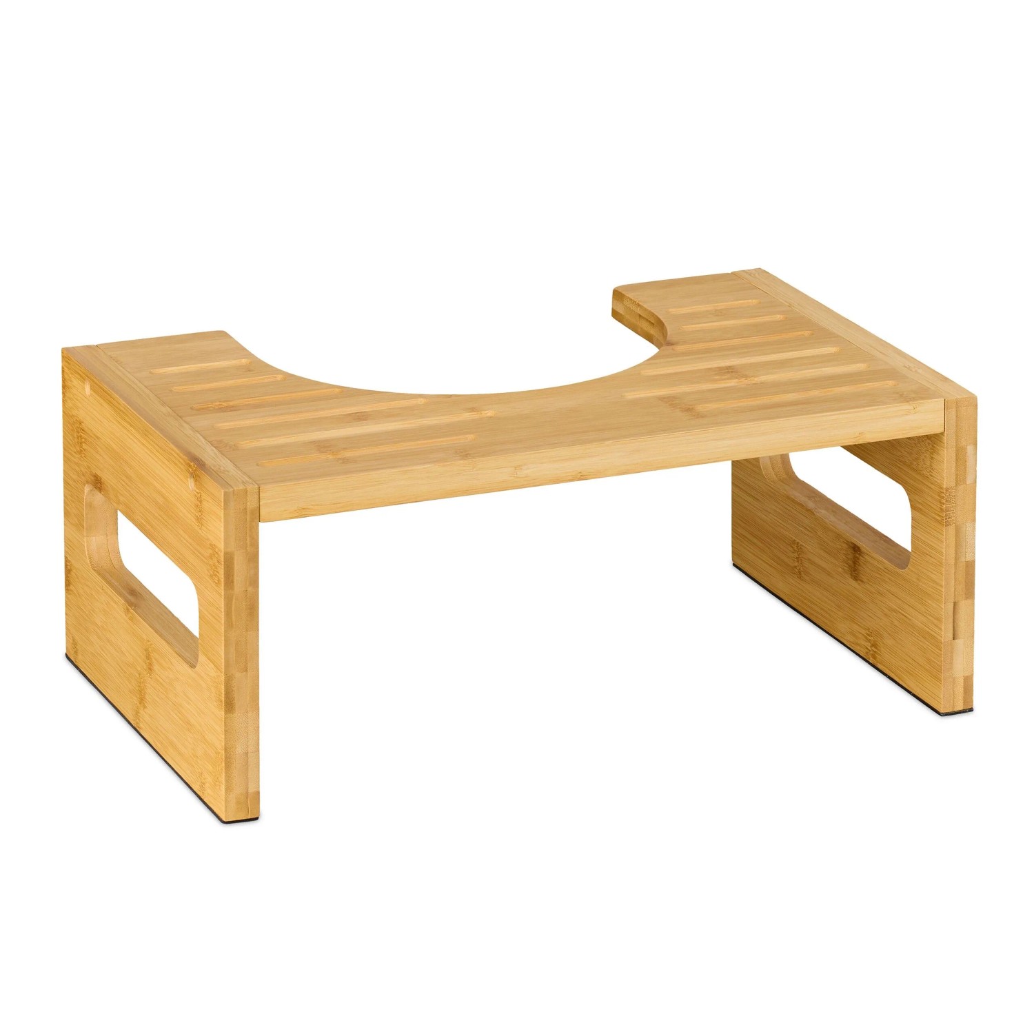 Relaxdays Toilettenhocker Bambus Natur 18,5 cm x 43,5 cm x 28 cm Traglast 130 kg