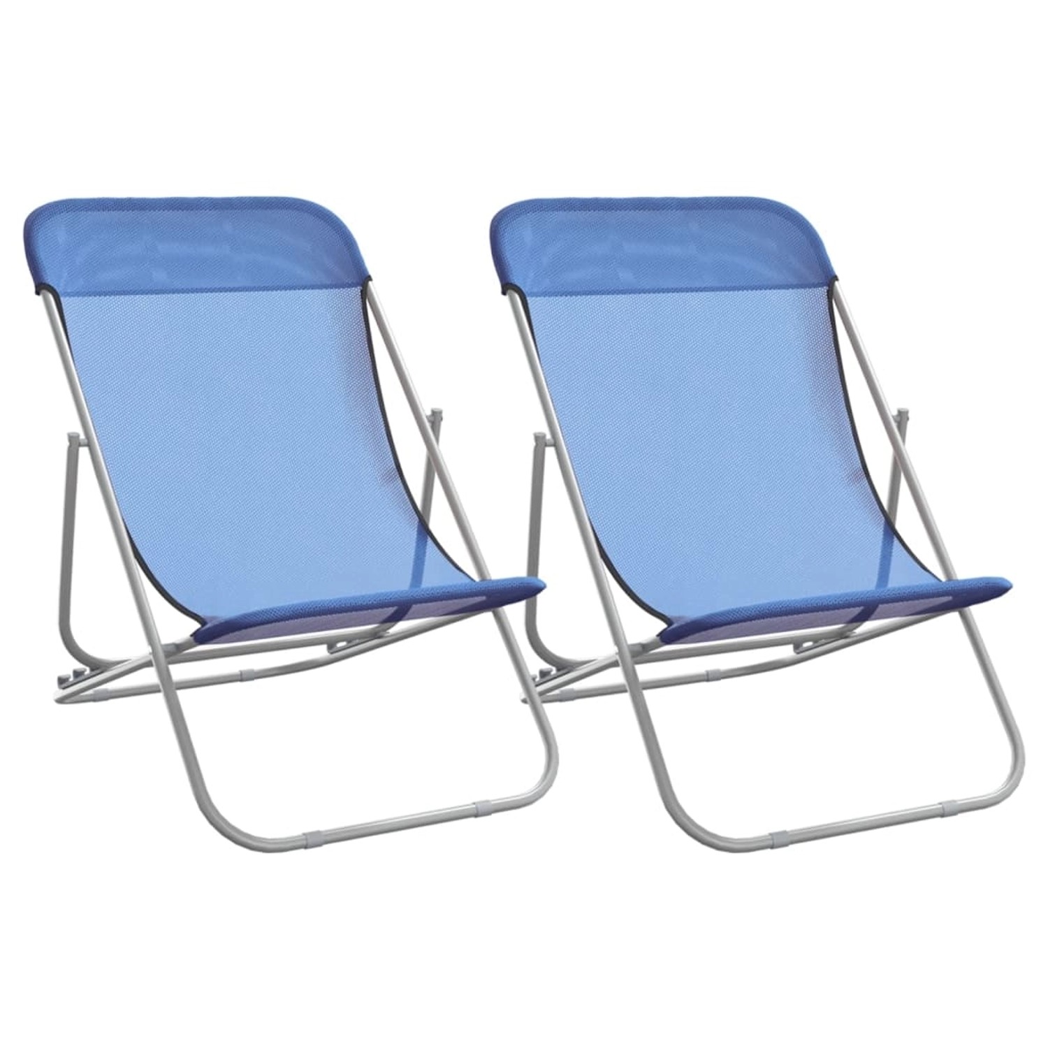 vidaXL Strandstühle 2 Stk Blau Textilene & Pulverbeschichteter Stahl 360187 günstig online kaufen