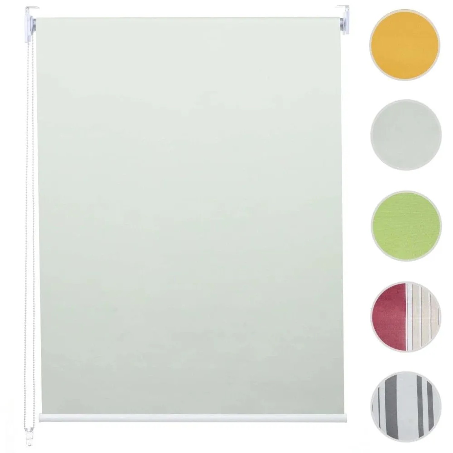 Cremefarbenes MCW Rollo 110x160cm mit Kettenzug für Fenster. Bietet Sichtschutz und Thermobarriere.