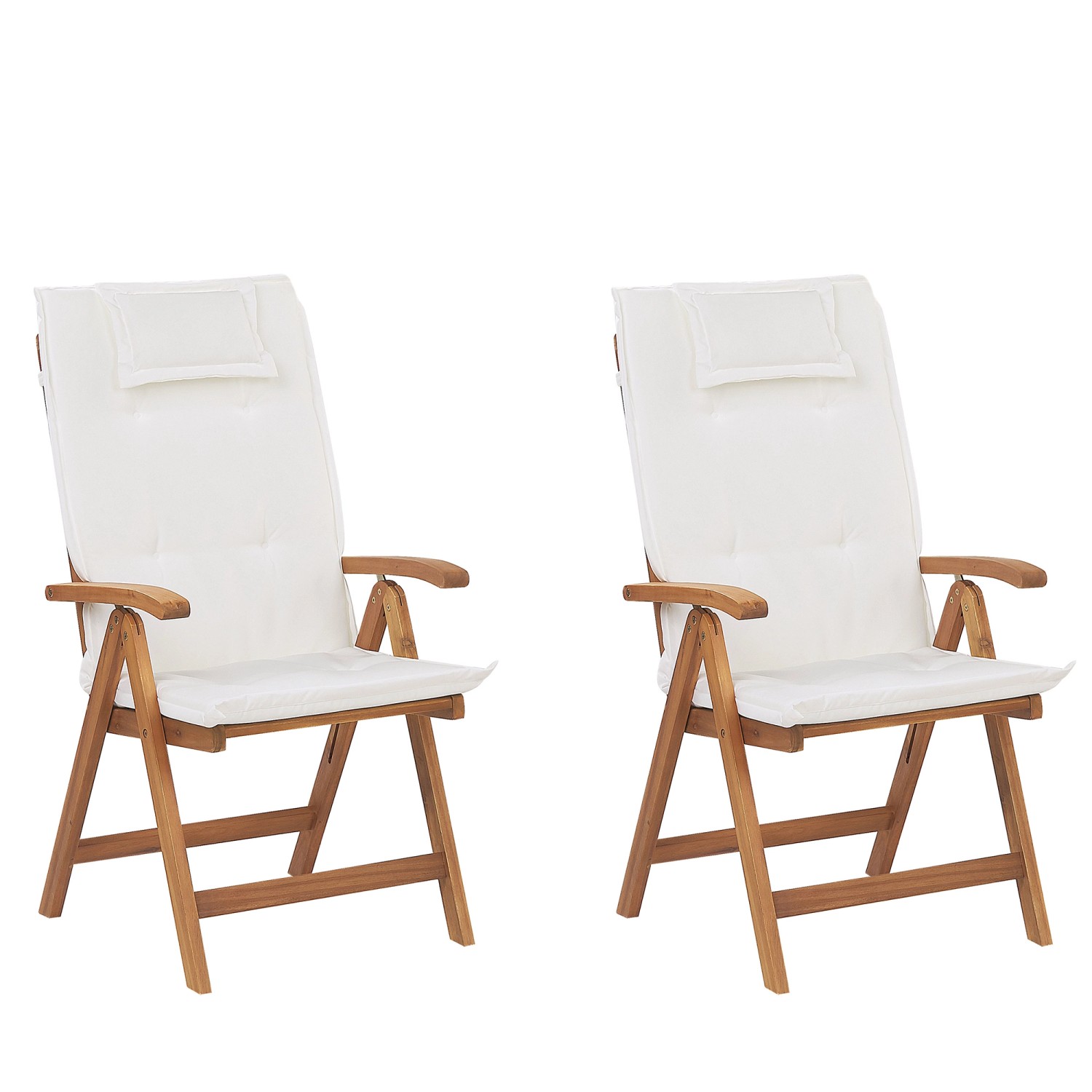 Beliani Gartenstuhl Heller Holzfarbton Weiss 69x54x105 günstig online kaufen