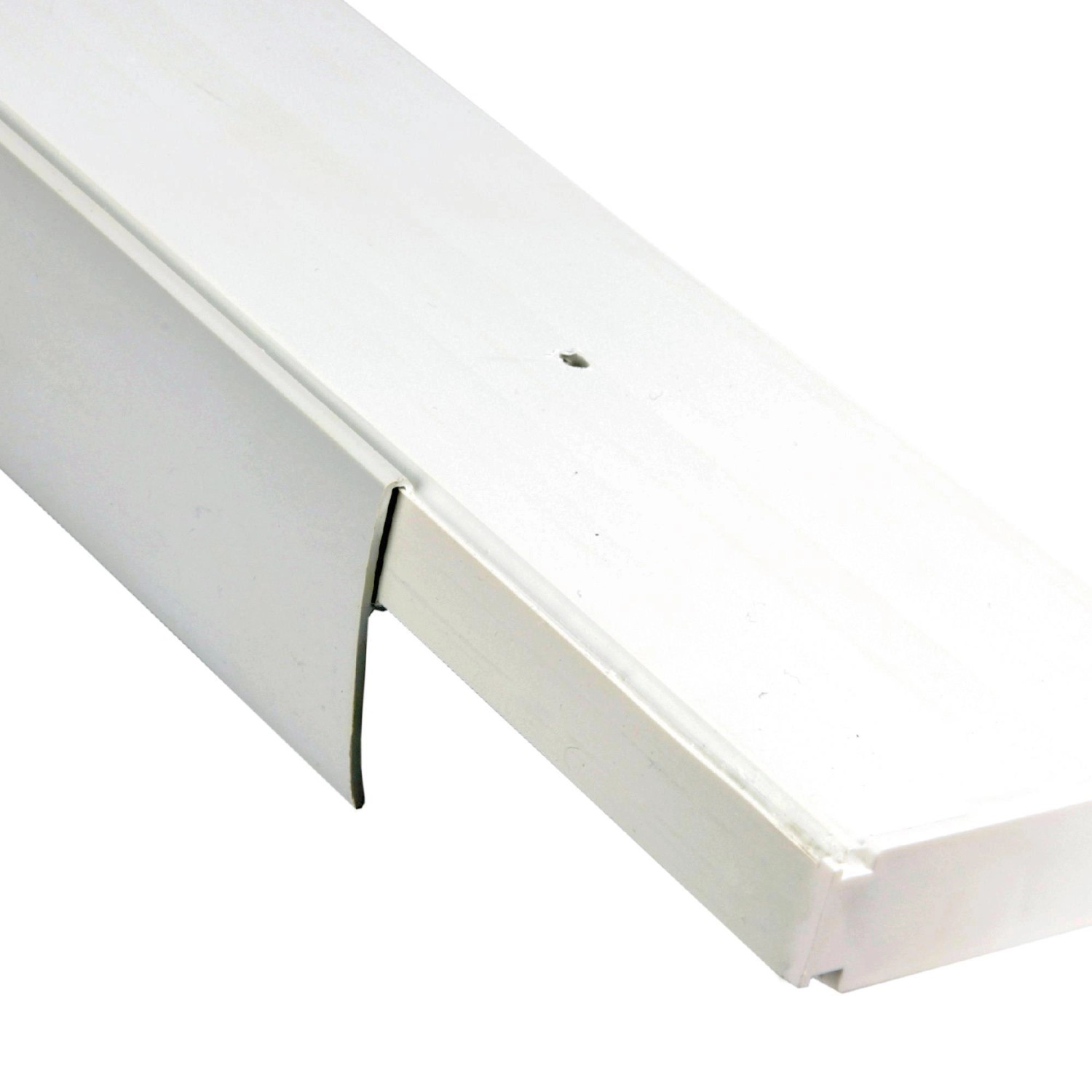 Bestlivings Vorhangschiene, 210 cm, grau, mit Blende. Detailansicht.