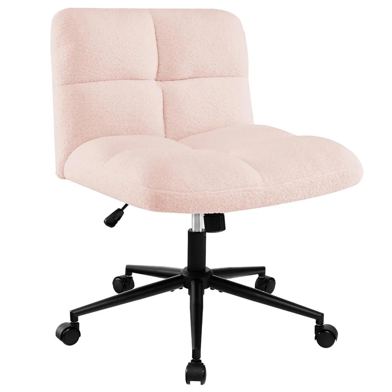 Costway Schneidersitz Stuhl mit Rollen Wippfunktion Modern Rosa günstig online kaufen