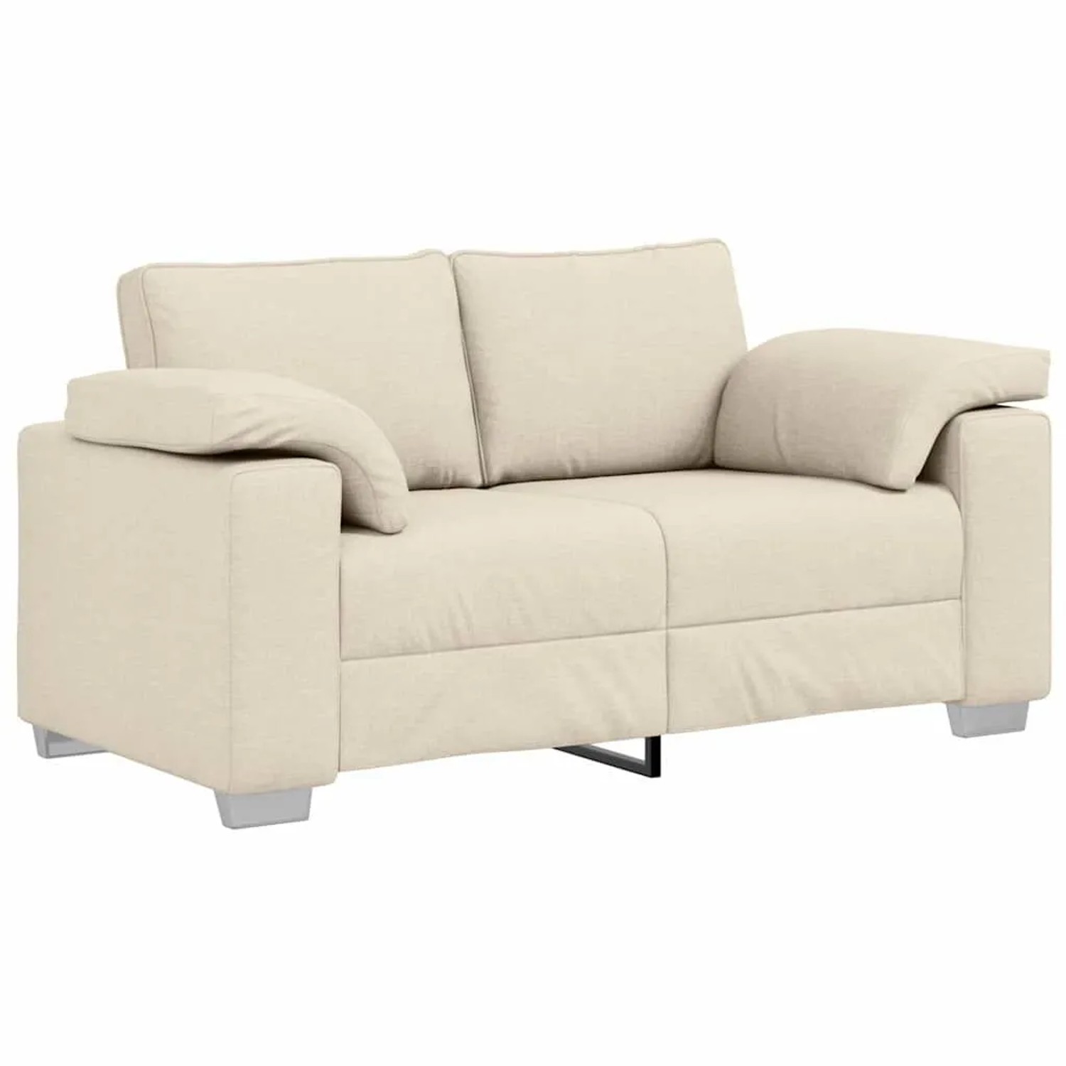 vidaXL Sofa Beige 160 x 80 x 82 cm Leinenmischgewebe 4105226