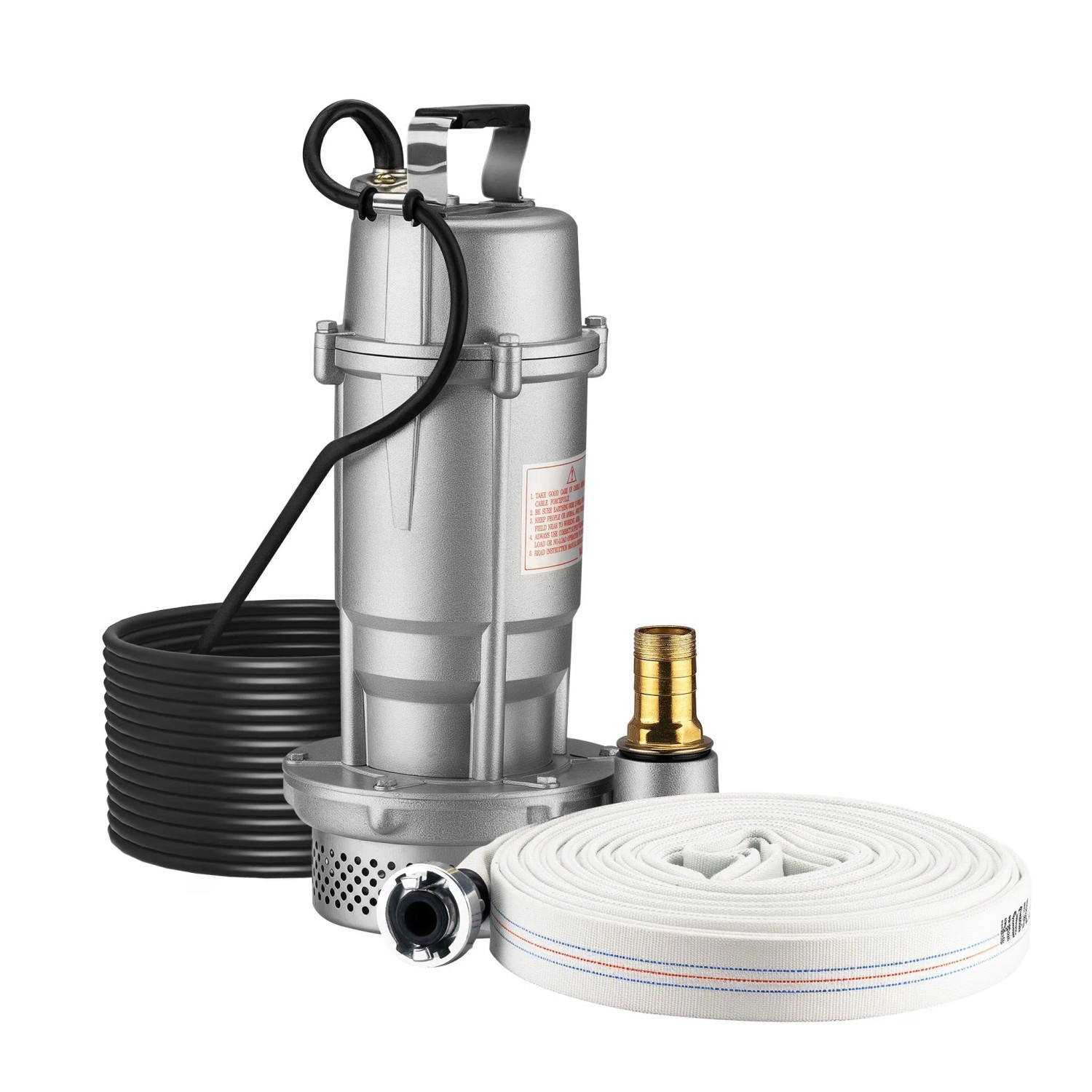 Wiltec Schmutzwasserpumpe 1.500 L/H 370 Watt Tauchpumpe Schlauch Baupumpe
