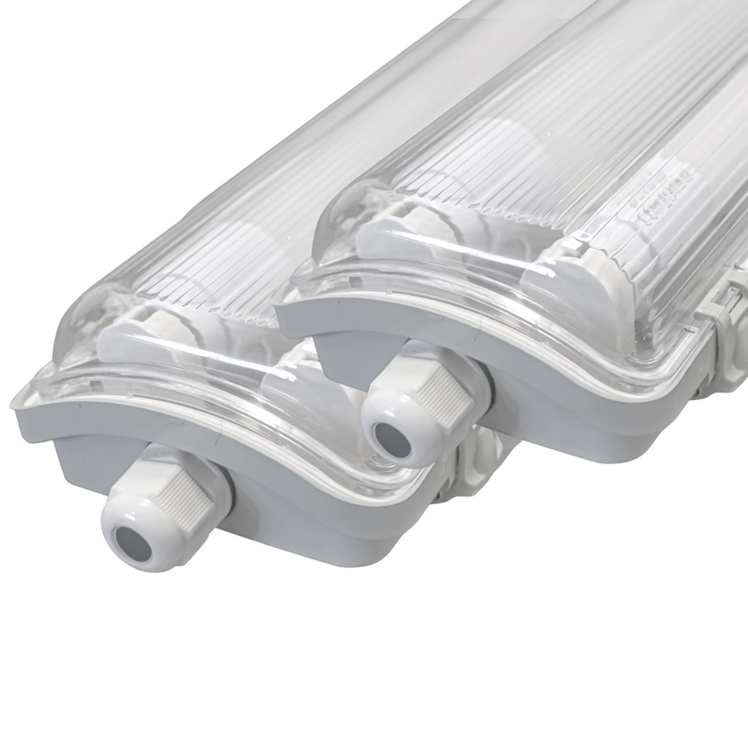 LUXULA 2er-Set LED Feuchtraum Wannenleuchte 120cm LED Wannenleuchte Inkl. LED-Röhren T8 4000K IP65 IK08