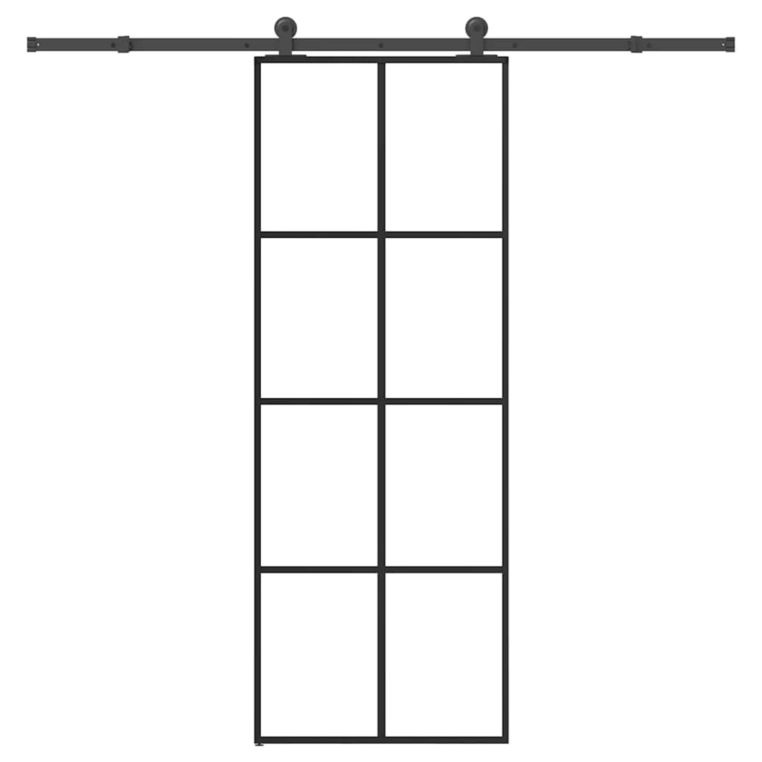 vidaXL Schiebetür mit Beschlag 76x205 cm ESG-Glas & Aluminium 3332887 günstig online kaufen