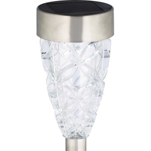 LED-Solarspieß Donati Transparent für den Garten, aus Edelstahl und Kunststoff.