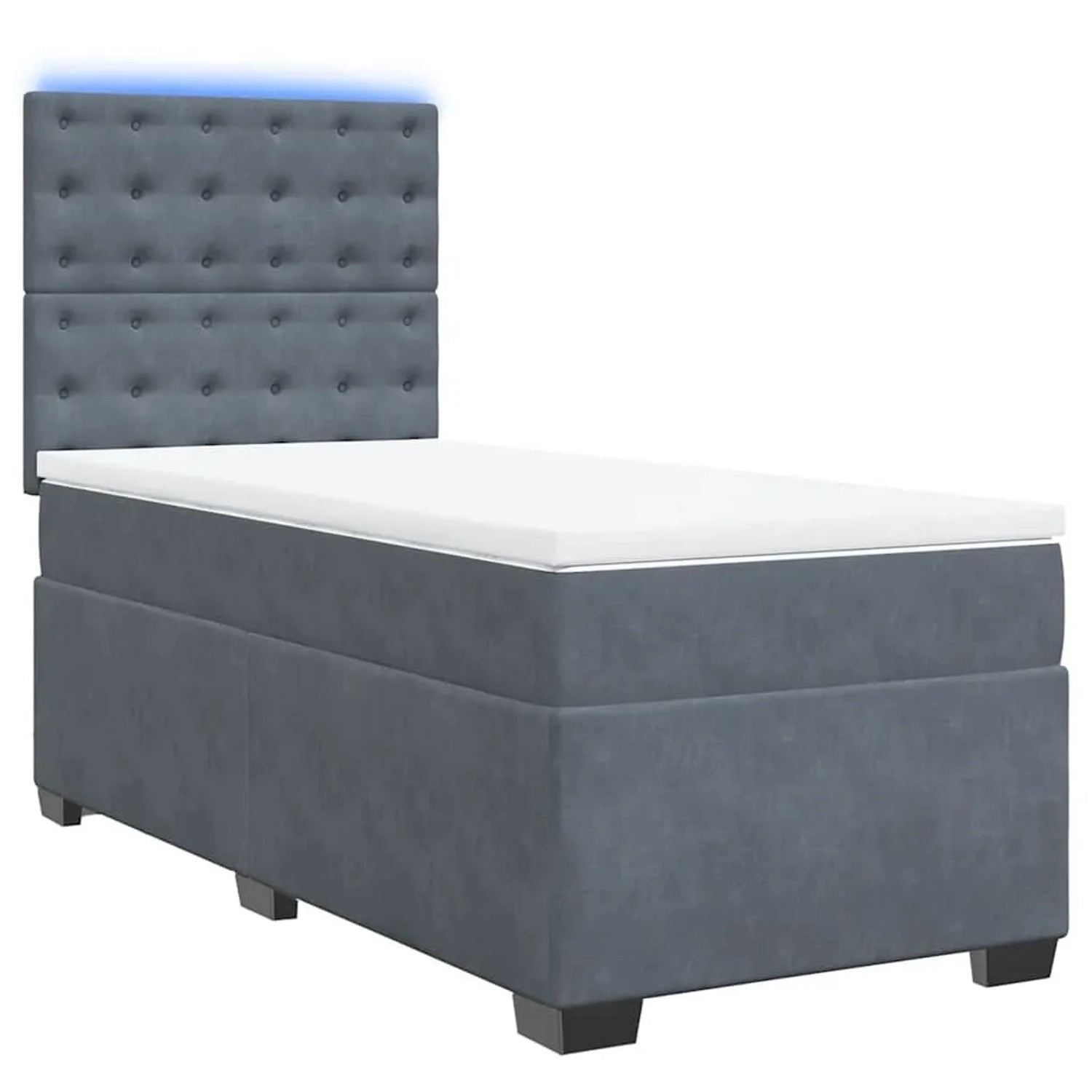 vidaXL Boxspringbett mit Matratze Dunkelgrau 80x200 cm Samt 3293075 günstig online kaufen