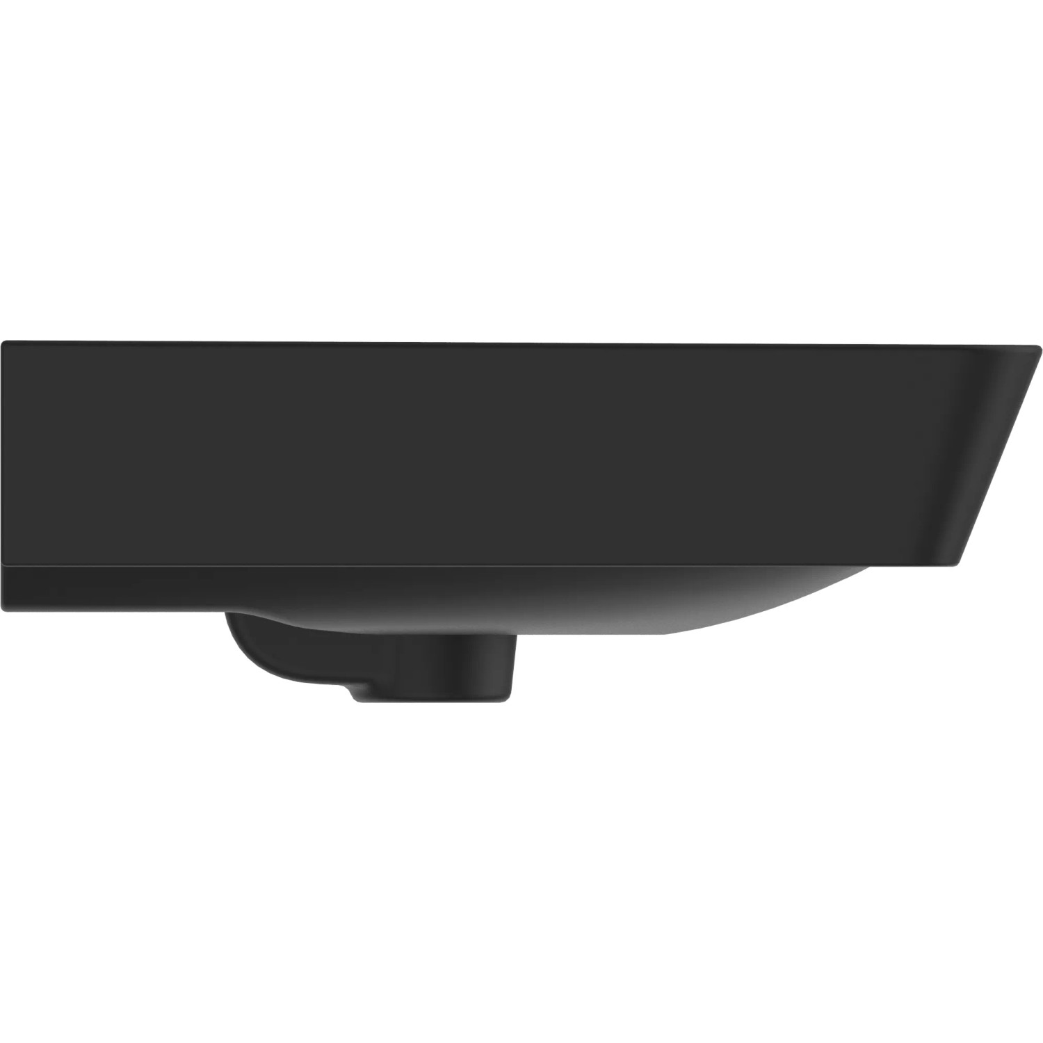 Schwarzer Ideal Standard Connect Air Waschtisch, 60x46 cm, mit Hahnloch und Überlauf.