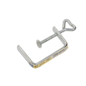 LUX Laubsägezwinge Classic, 65 mm Spannweite, verzinkter Stahl, mit Flügelschraube.