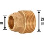 Löt-Übergangsnippel aus Rotguss, 15 mm x 26,4 mm (R 3/4) für Kupferrohre.