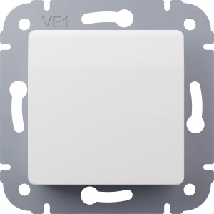 Weiße, matte Steckdose Vilma mit Klappdeckel für Innenräume.