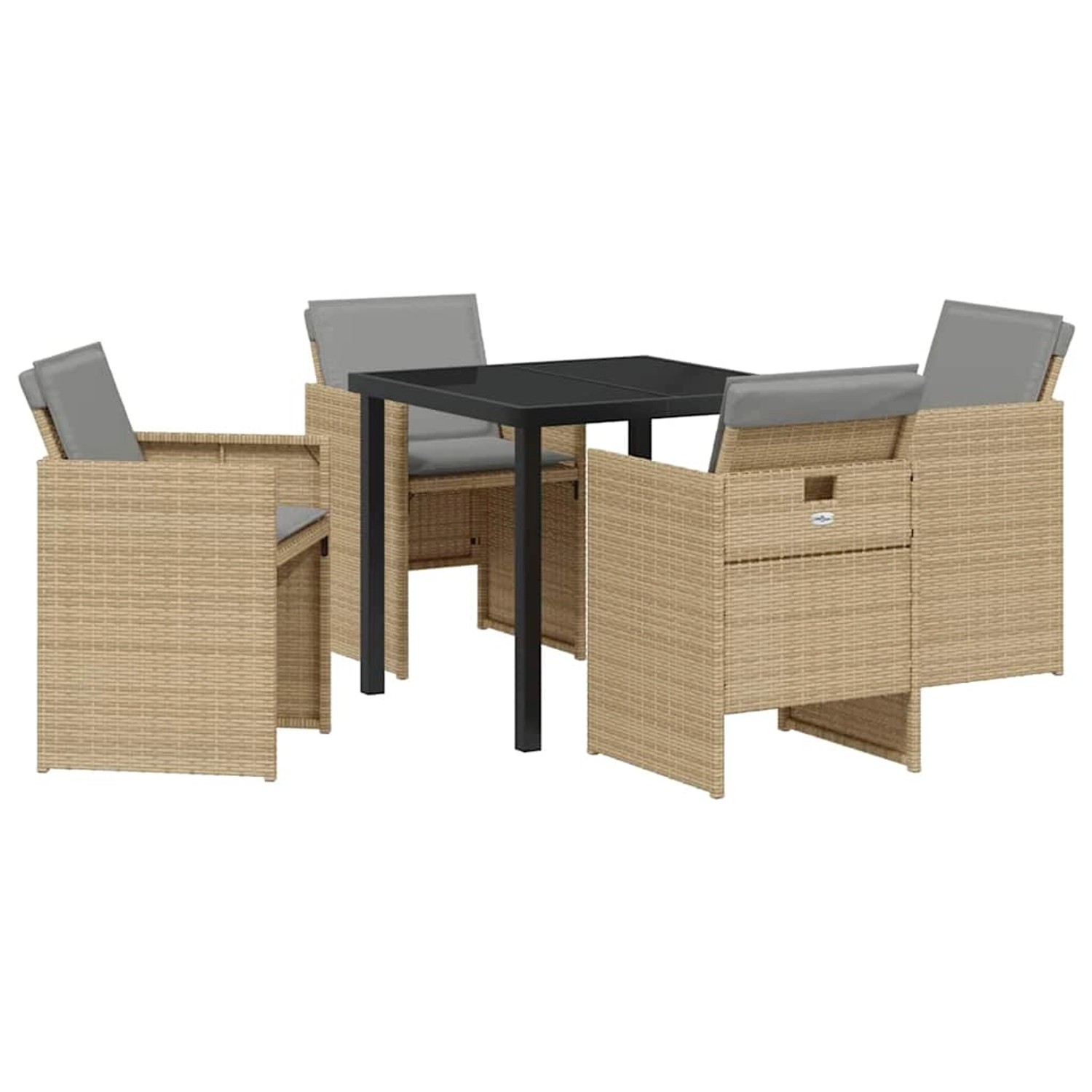 vidaXL Garten Essgruppe 5-Tlg Beige Poly Rattan 3380613 günstig online kaufen