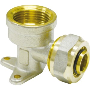 Messing Winkel Schraubfitting 16 mm x Rp 1/2 für Pressfittings, zur Richtungsänderung.