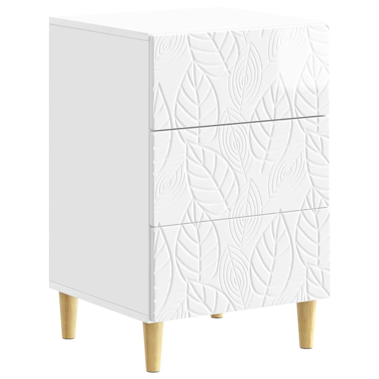 vidaXL Nachttisch Hochglanz Weiß 43 x 39,5 x 66,5 cm Holzwerkstoff 895019