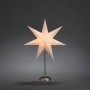 Konstsmide Papierstern Silber perforiert, weiße Weihnachtsdeko für Innen, mit silberfarbenem Musterdruck.