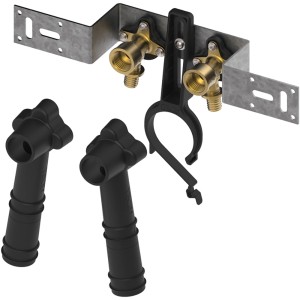 Teceflex Montageeinheit mit Wandscheiben und HT-Halter aus Siliziumbronze, Stichmaß 80 mm.