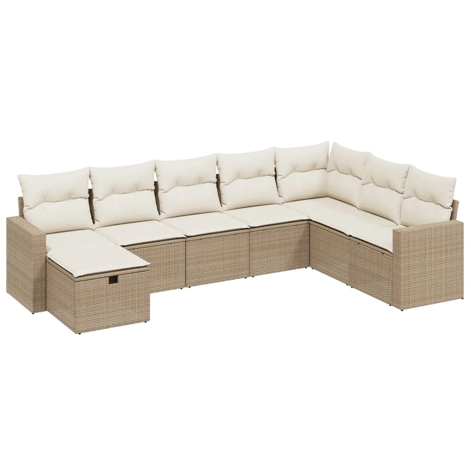 vidaXL 8-Tlg Garten-Sofagarnitur mit Kissen Beige Poly Rattan 3263584 günstig online kaufen