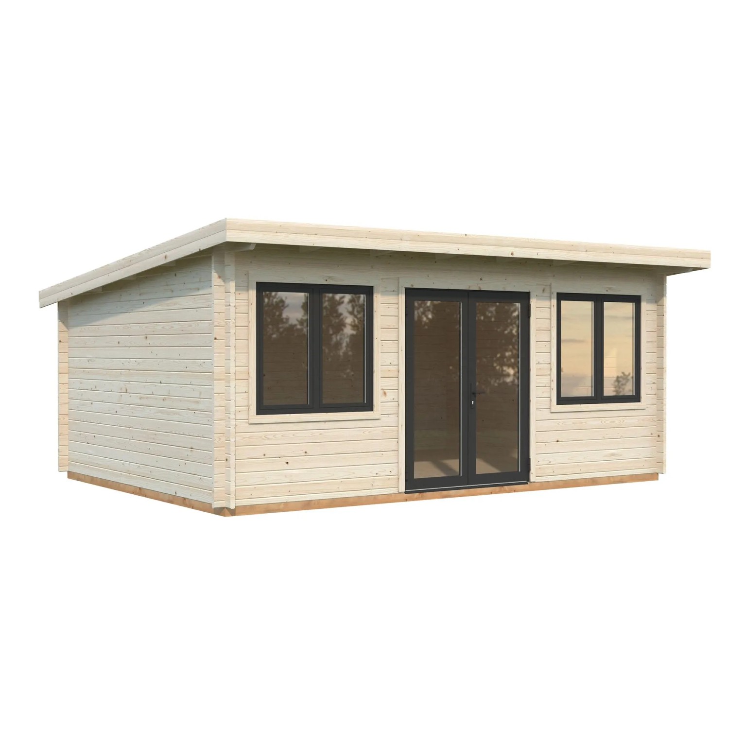 Palmako Holz-Gartenhaus Lisandra Pultdach Tauchgrundiert 550 cm x 400 cm