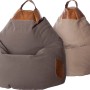 Zwei Sitting Point Sitzsäcke Jamie, 220 l, in Sand und Grau mit Tragegriff und Seitentasche.