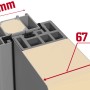 Detailansicht Haustür ThermoSpace Prime Palermo: 70 mm Rahmen, 67 mm Türblattstärke.