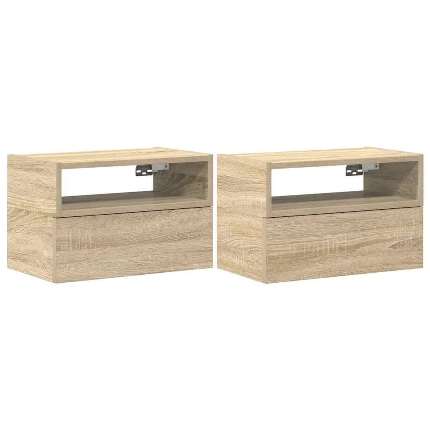vidaXL Wand-Nachttische 2 Stk Sonoma-Eiche 45x26x28,5 cm 858601