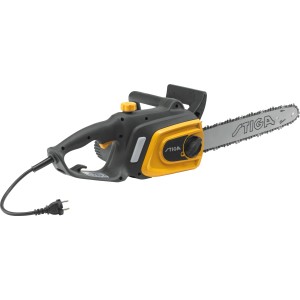 Stiga Elektro-Kettensäge CS 118c, 35 cm Schwert, schwarz-gelb. Kompakte Kettensäge für den Heimgebrauch.