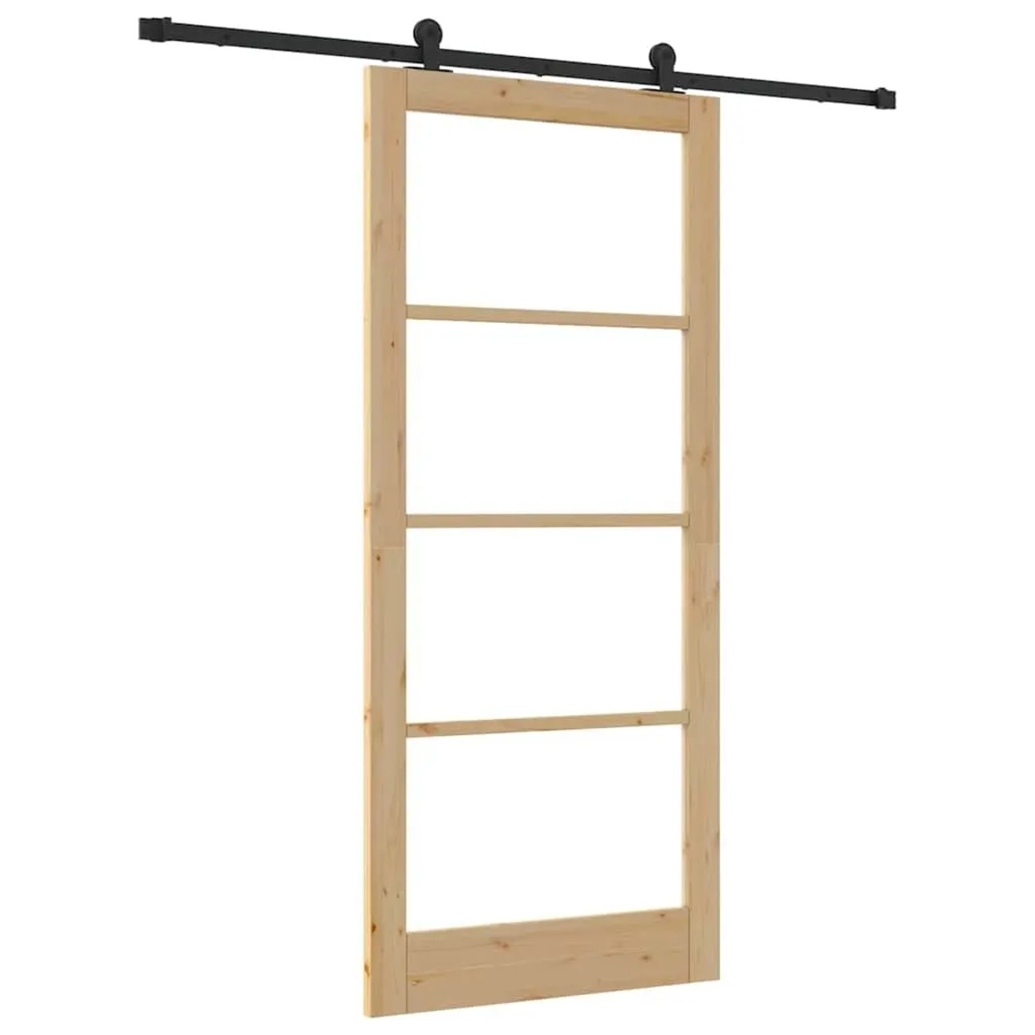 vidaXL Schiebetür ORKDAL Natur und Schwarz 93 x 211 cm 3332037