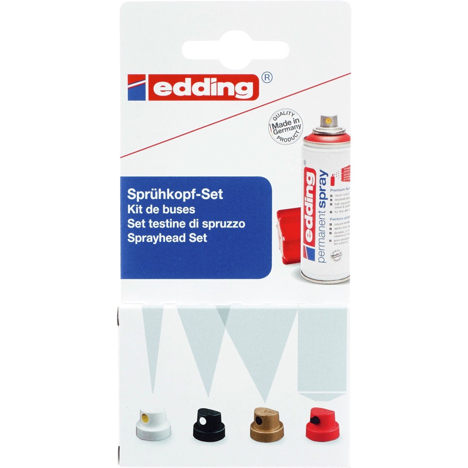 edding-5200 Perm. Spray Sprühkopf-Set 4 teilig