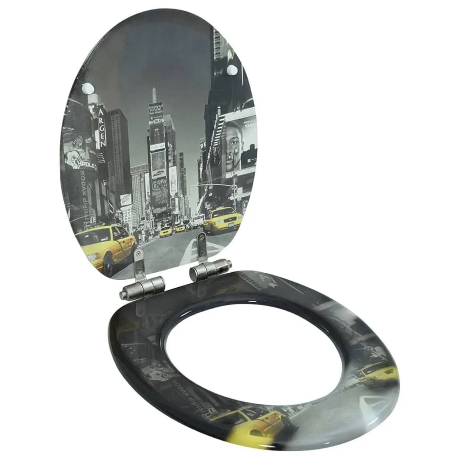 vidaXL Toilettensitz mit Soft-Close-Deckel MDF New York Design 143932