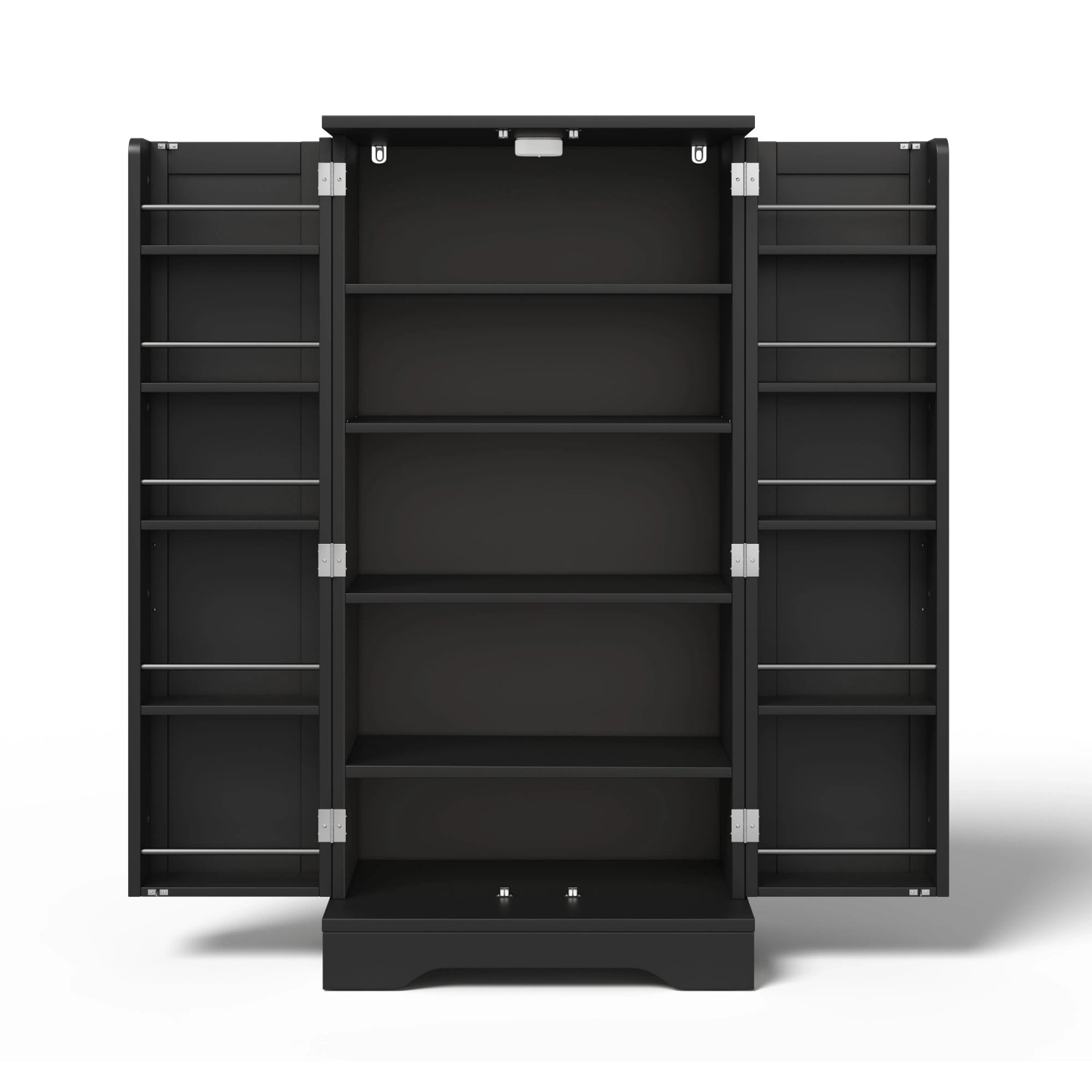 okwish Küchenschrank mit LED Sensorlicht Verstellbaren Regalböden Küche 120x60x40cm Schwarz