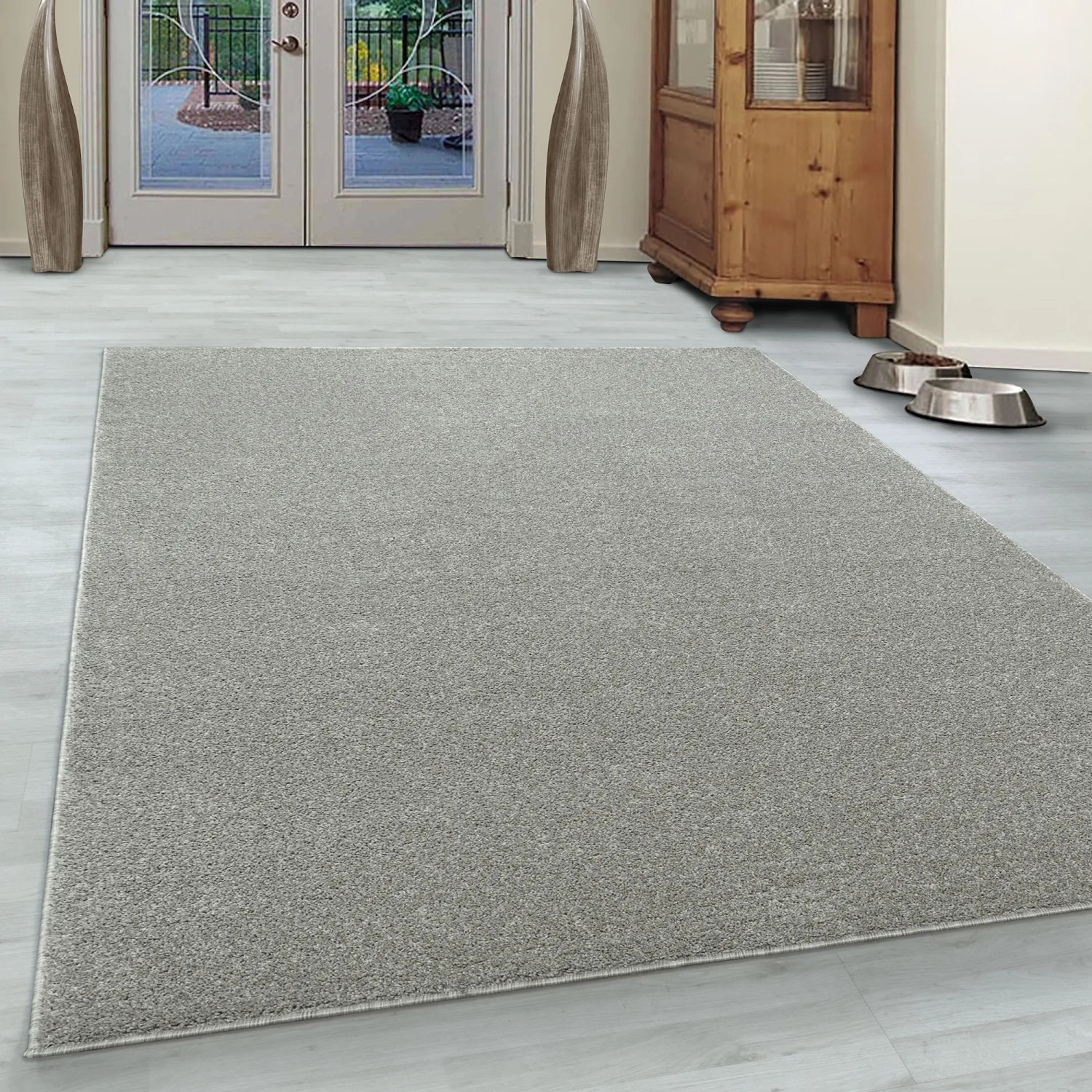 Ayyildiz Kurzflorteppich Ata 7000 in Creme, 60x100 cm. Schlichter Teppich für Wohnräume.