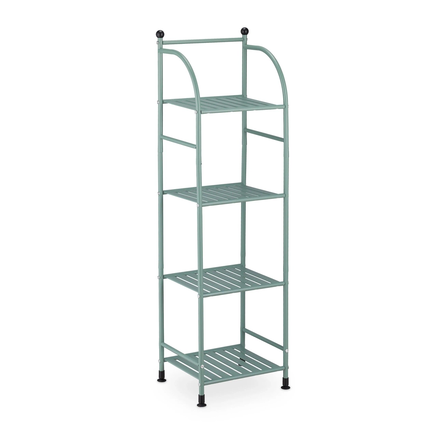 Relaxdays Standregal mit 4 Ablagen Stahl Grün Freistehend 115 cm x 33 cm x 28 cm 2,5 kg