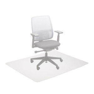 Transparente, rechteckige Bürostuhlunterlage aus Polyethylen. Rutschfest, kratzfest, schützt Böden im Büro.