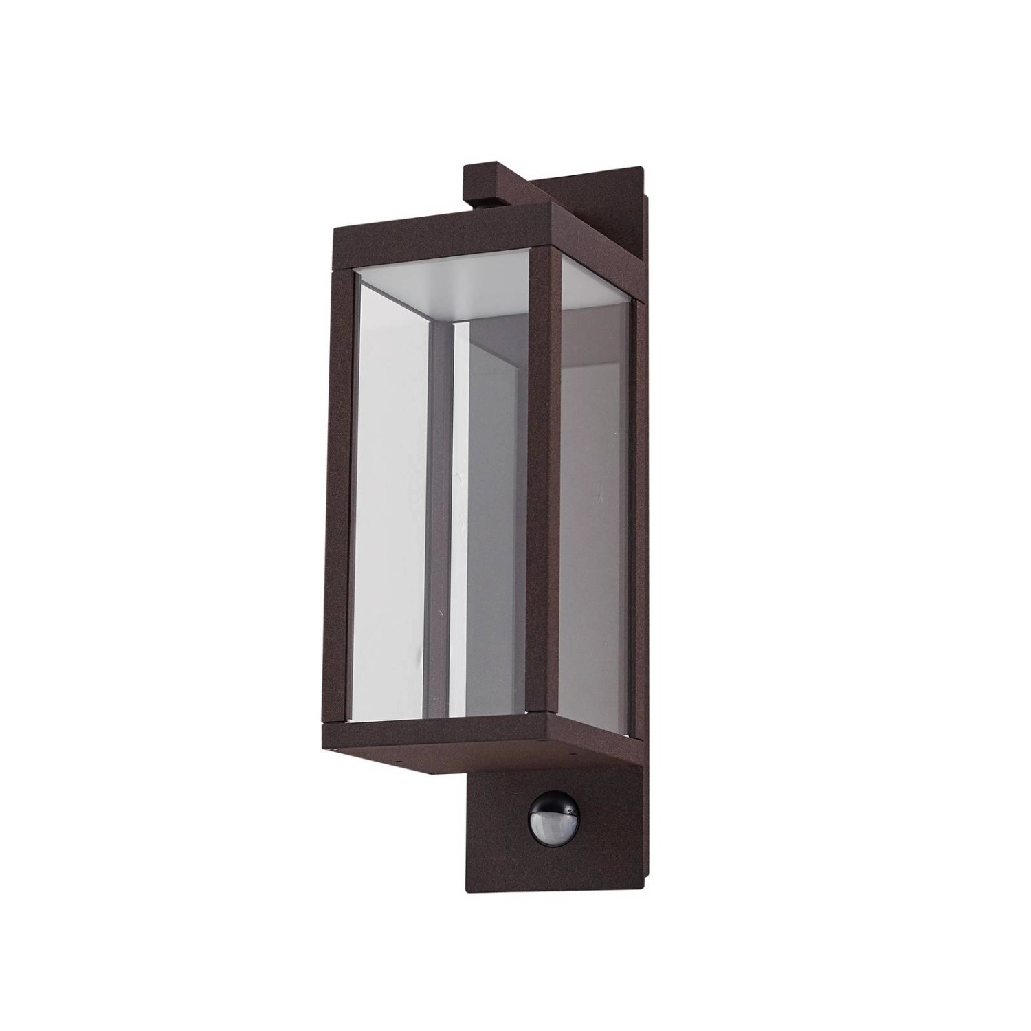 Lucande LED Wandleuchte Außen Ferdinand 10034906 mit Bewegungsmelder Spritzwassergeschützt Modern in Braun aus Aluminium...