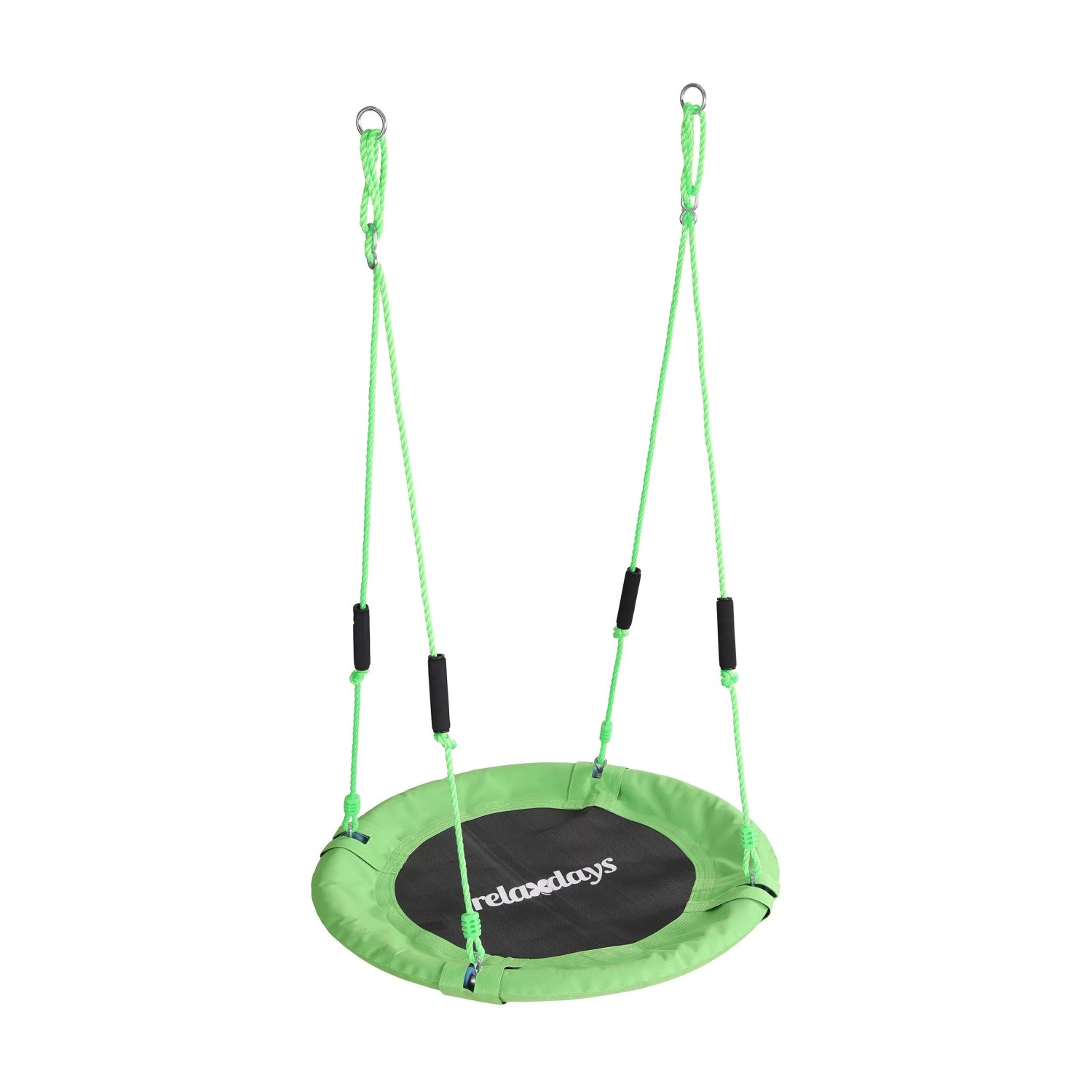 Relaxdays Nestschaukel Stahl Grün Höhenverstellbar mit Schaumstoffgriffen 80 cm