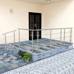 Duschparadies Edelstahl Geländer 80 cm mit 3 Querstäben für Innen und Außen