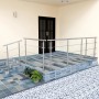 Edelstahl Geländer 80 cm mit 3 Querstäben für Treppen. Gebürstete Oberfläche, modern, für Innen & Außen.