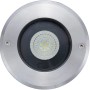 Lutec Denver LED-Bodeneinbaustrahler aus Edelstahl, Aufsicht.
