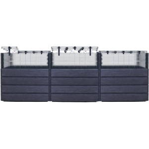 Garantia Hochbeet-System U Turbo Plus Ergo Quadro 80x240x160 Wood mit Frühbeetabdeckung.