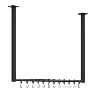 DELUKE Kleiderstange BEN Deckenmontage 12 Haken 60x7x60cm Metall Schwarz Industrie-Design Garderobenstange Wandmontage