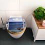 Banjado WC-Sitz Bambus mit Fensterpanorama-Motiv. Toilettendeckel mit Absenkautomatik.