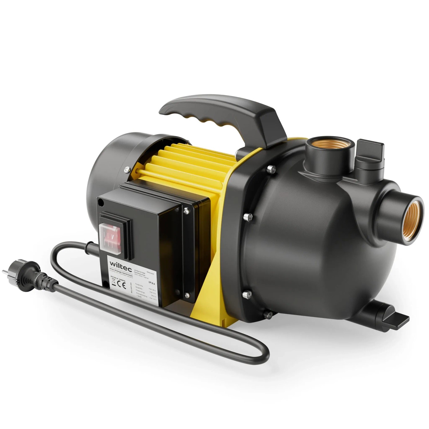 Wiltec Gartenpumpe 2800l/h Wasserpumpe 600W Pumpe 3.5 bar Teich Regenwasserpumpe