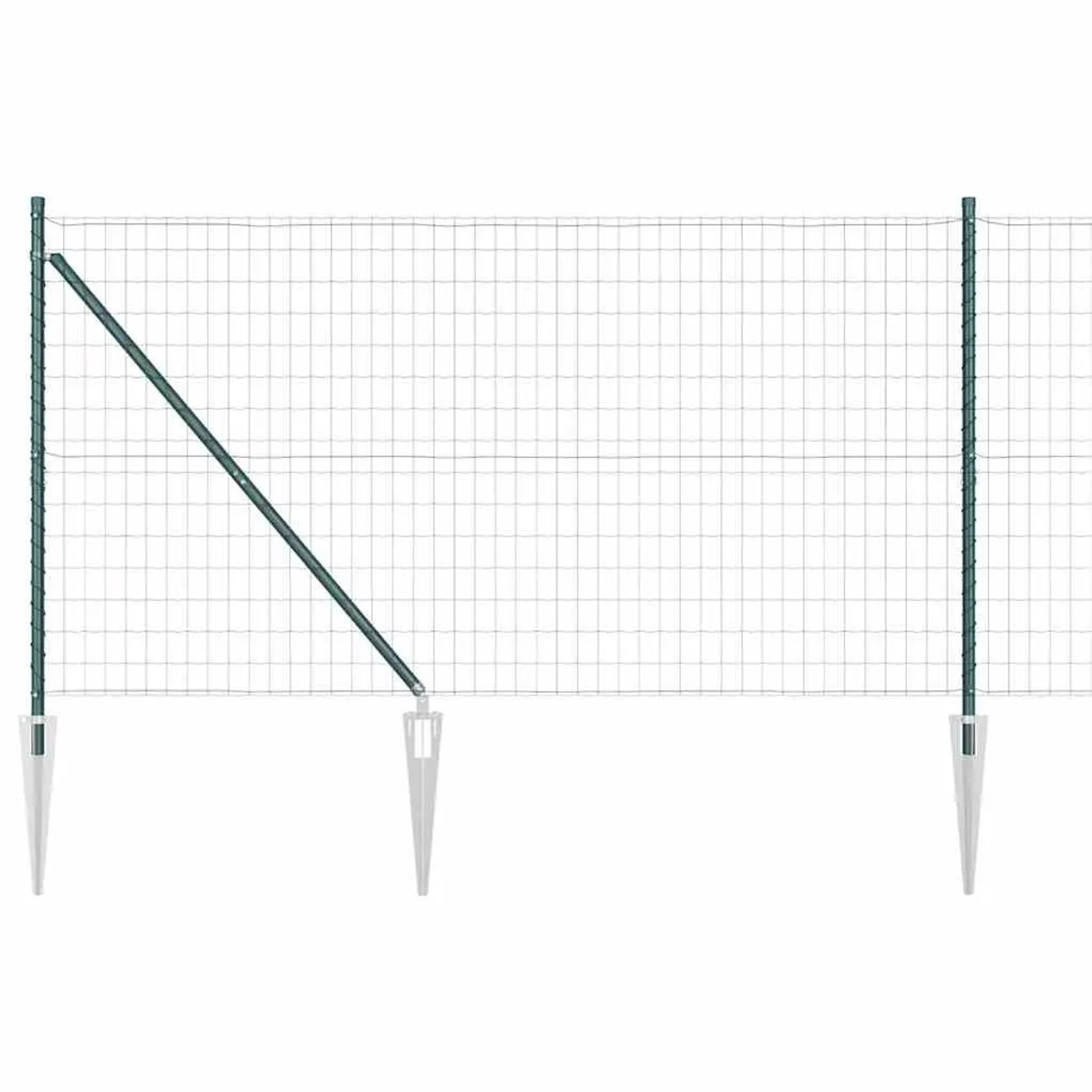 vidaXL Zaun mit Pfosten Grün 1,4 x 10 m Stahl und PVC 3350549 günstig online kaufen