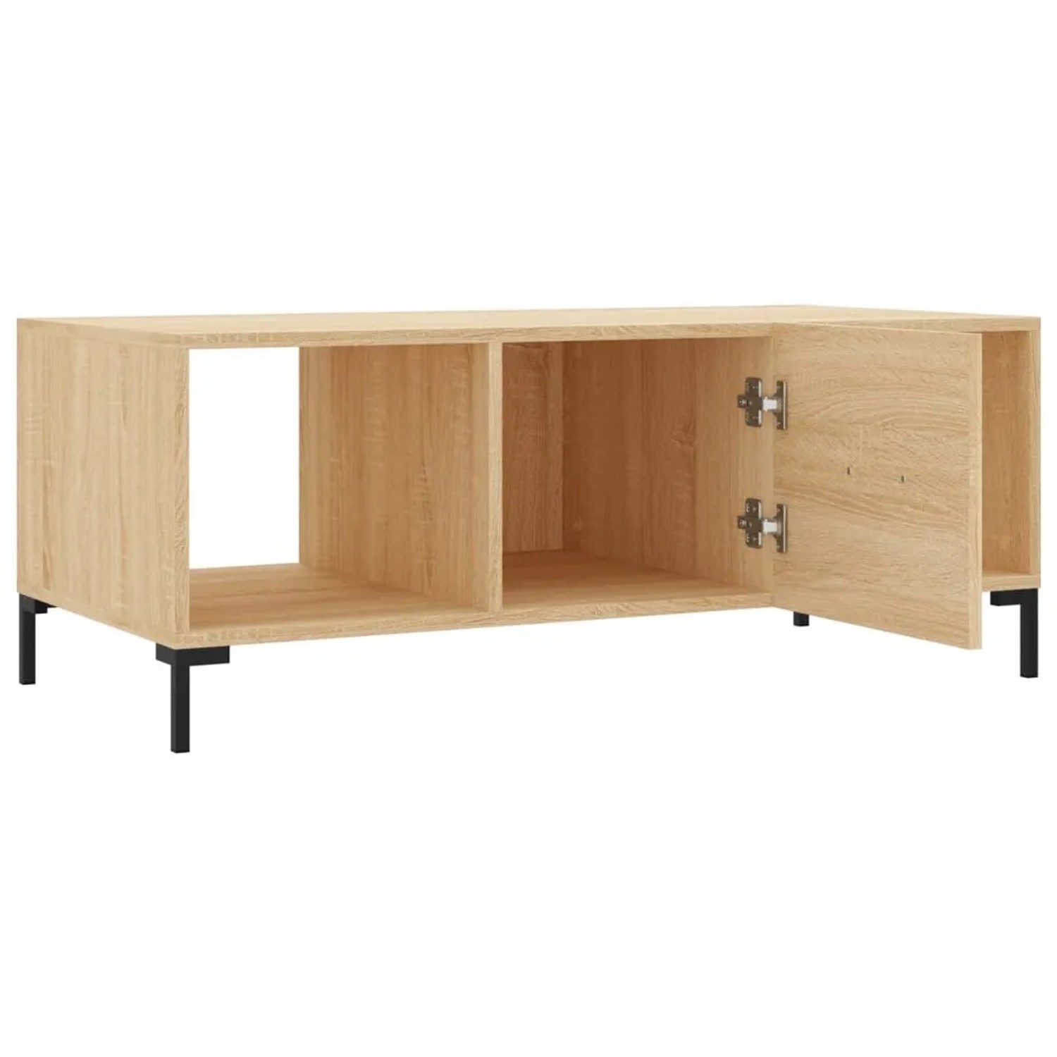 vidaXL Couchtisch Sonoma-Eiche mit Fächern und Tür, 102x50x40 cm.