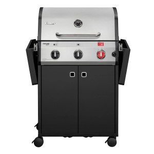 Enders Gasgrill Chicago Next 3 Brenner, schwarz-edelstahl, mit doppelwandiger Garhaube und Seitenablagen.
